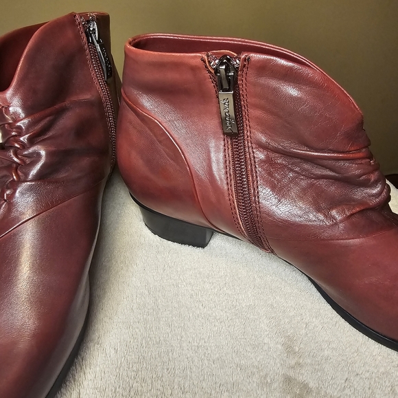 Regarde Le Ciel Red brown leather comfort booties Size 9/9.5 - Picture 7 of 10